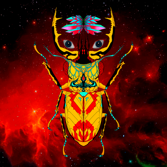 giant horn beetle art card