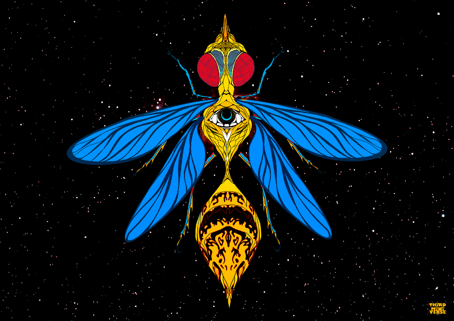 blue jacket wasp postcard