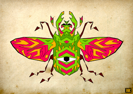 fractal beetle postcard