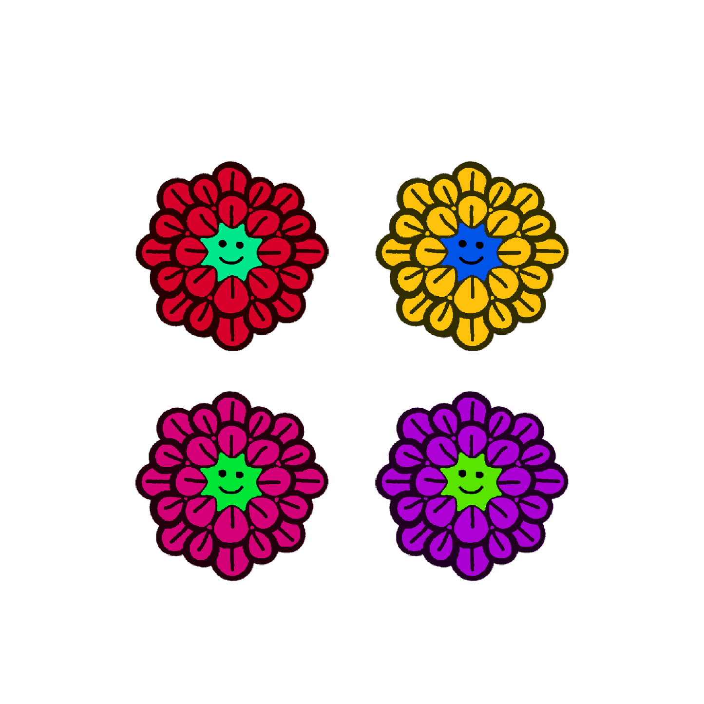 quatre flower power sticker