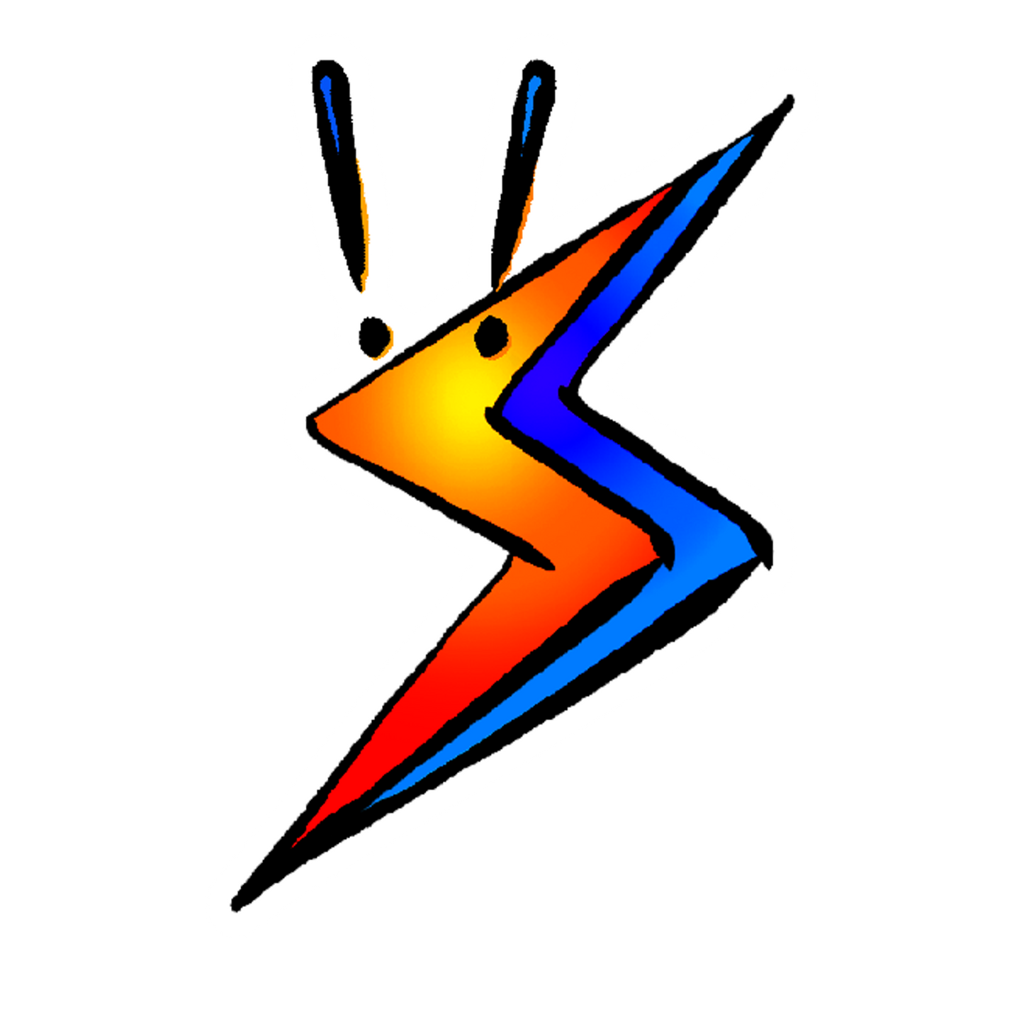 shocked lightning sticker