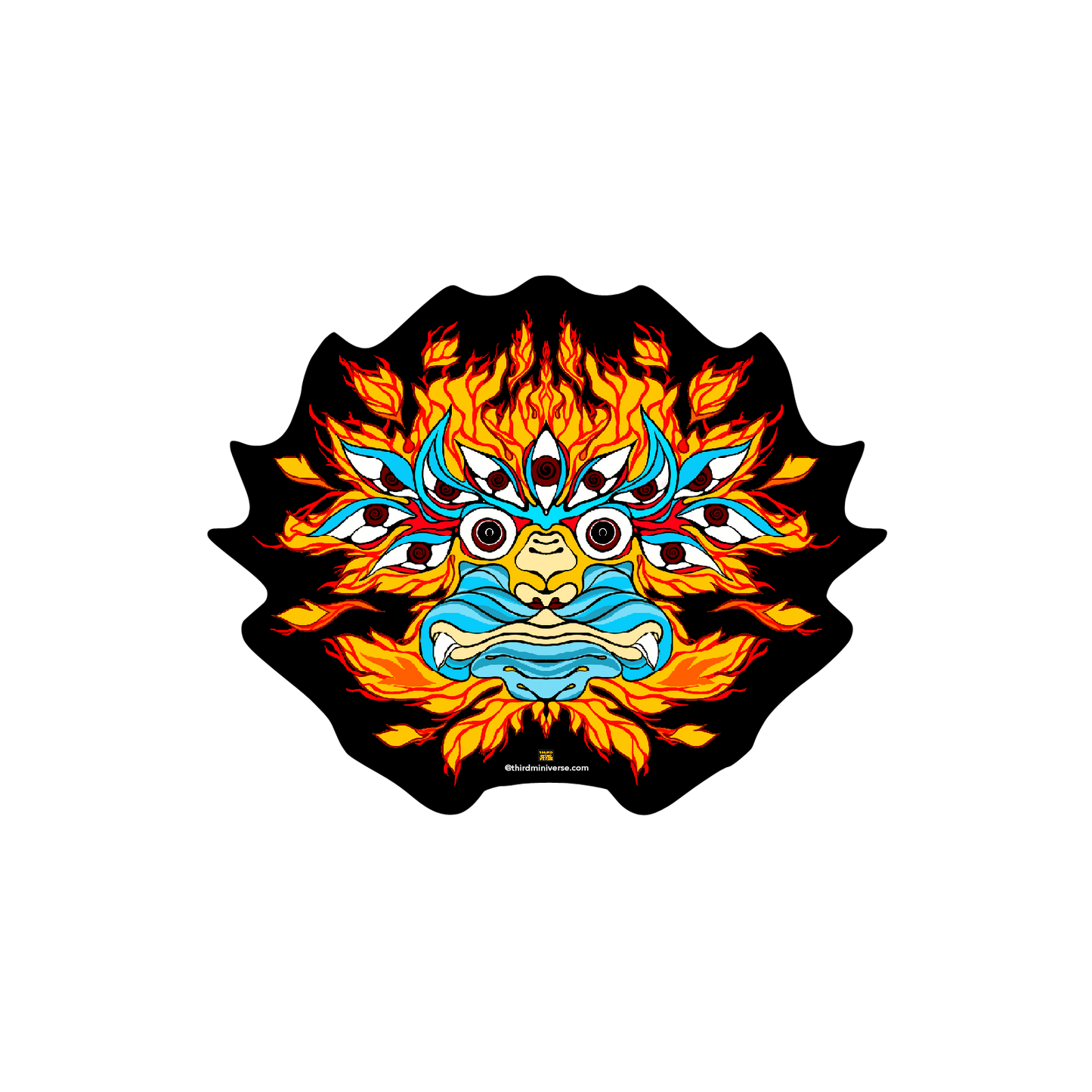 flaming tiger sticker