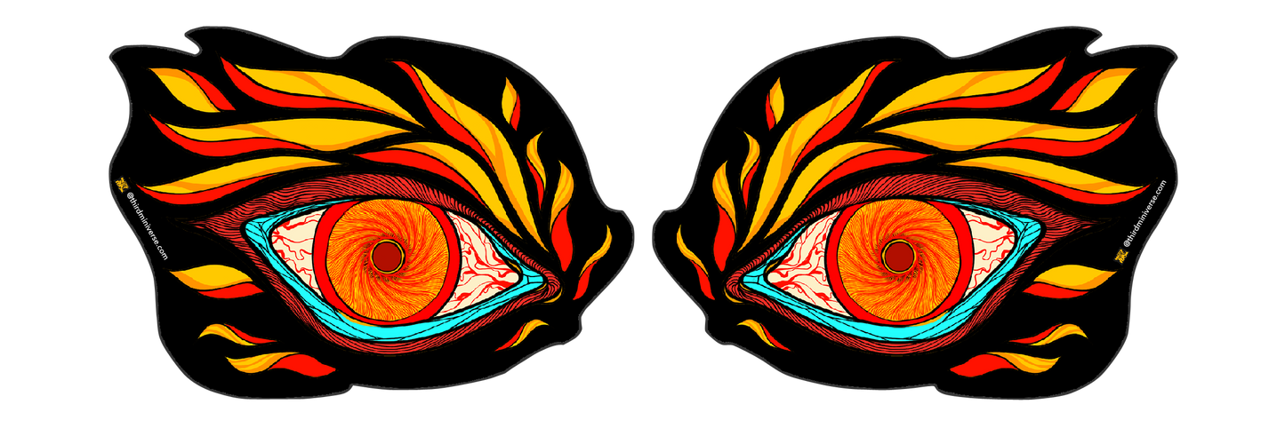 fiery eyes sticker