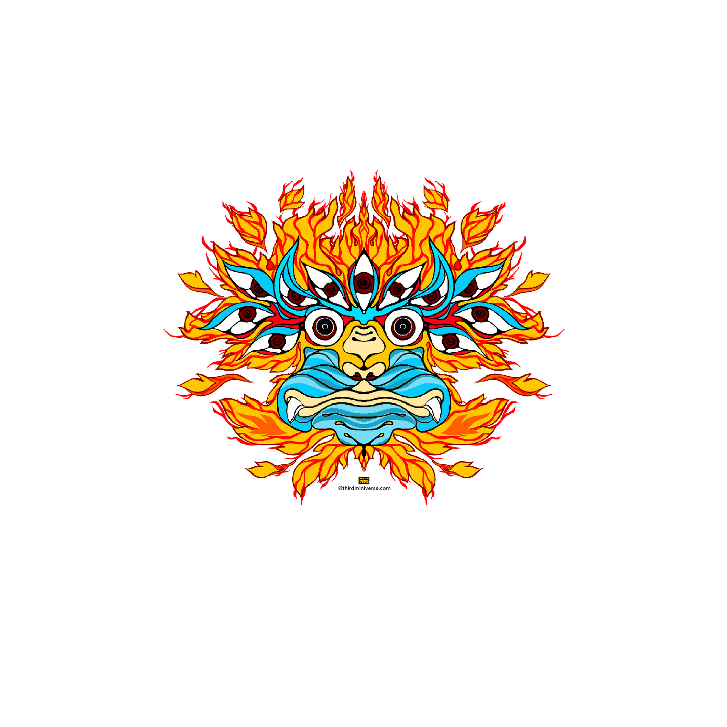 flaming tiger sticker