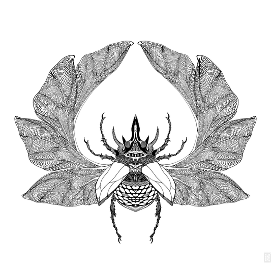 mother beetle origins art card