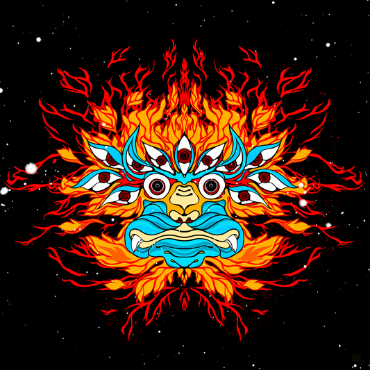 flaming tiger art card