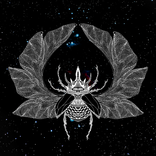 intergalactic mother beetle art card