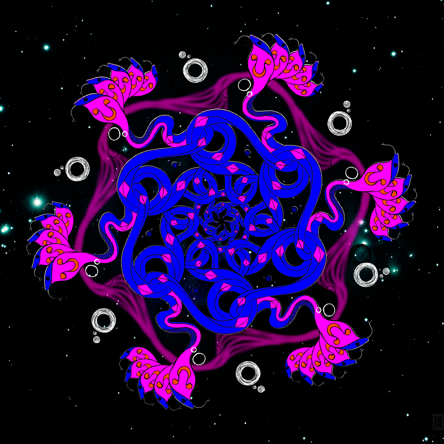 snake kundalini art card