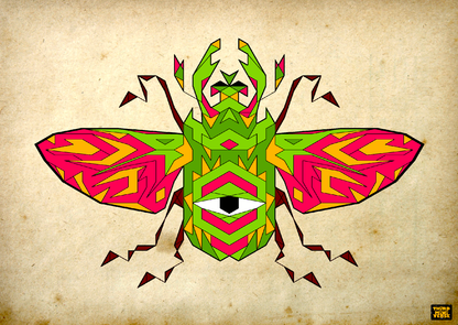 fractal beetle postcard