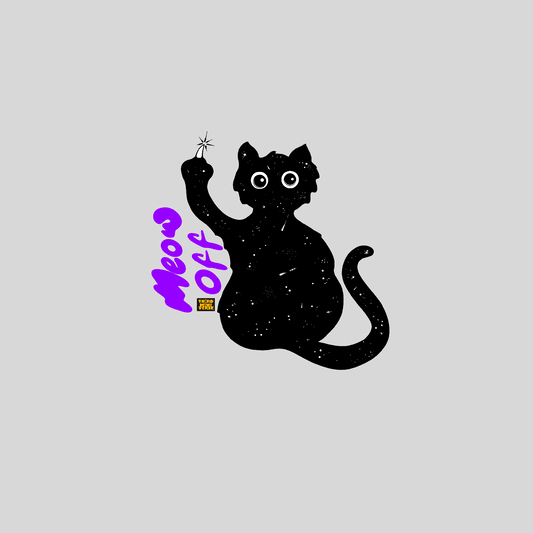 meow off sticker