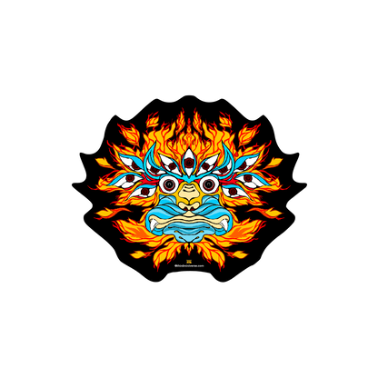 flaming tiger sticker