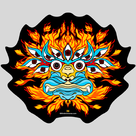 flaming tiger sticker