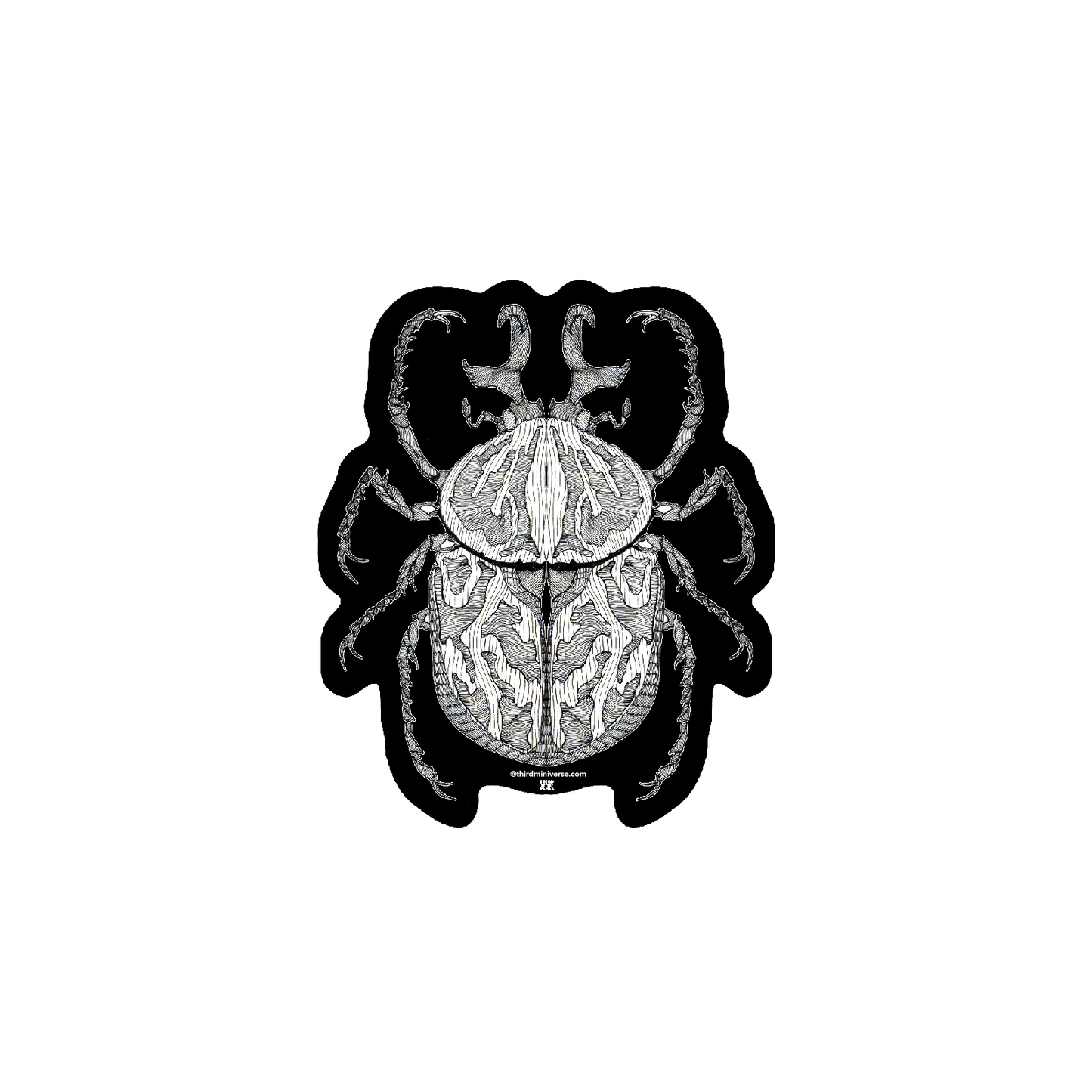 monochromatic beetle sticker