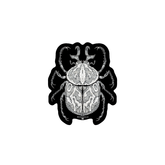 monochromatic beetle sticker