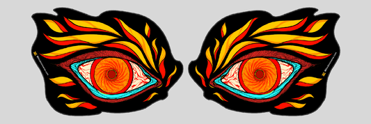 fiery eyes sticker