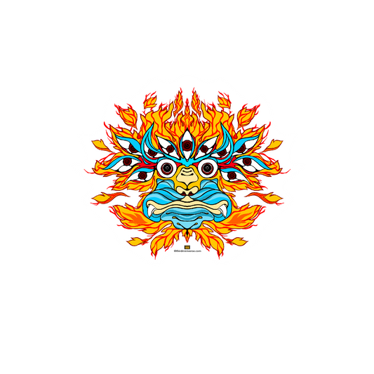 flaming tiger sticker