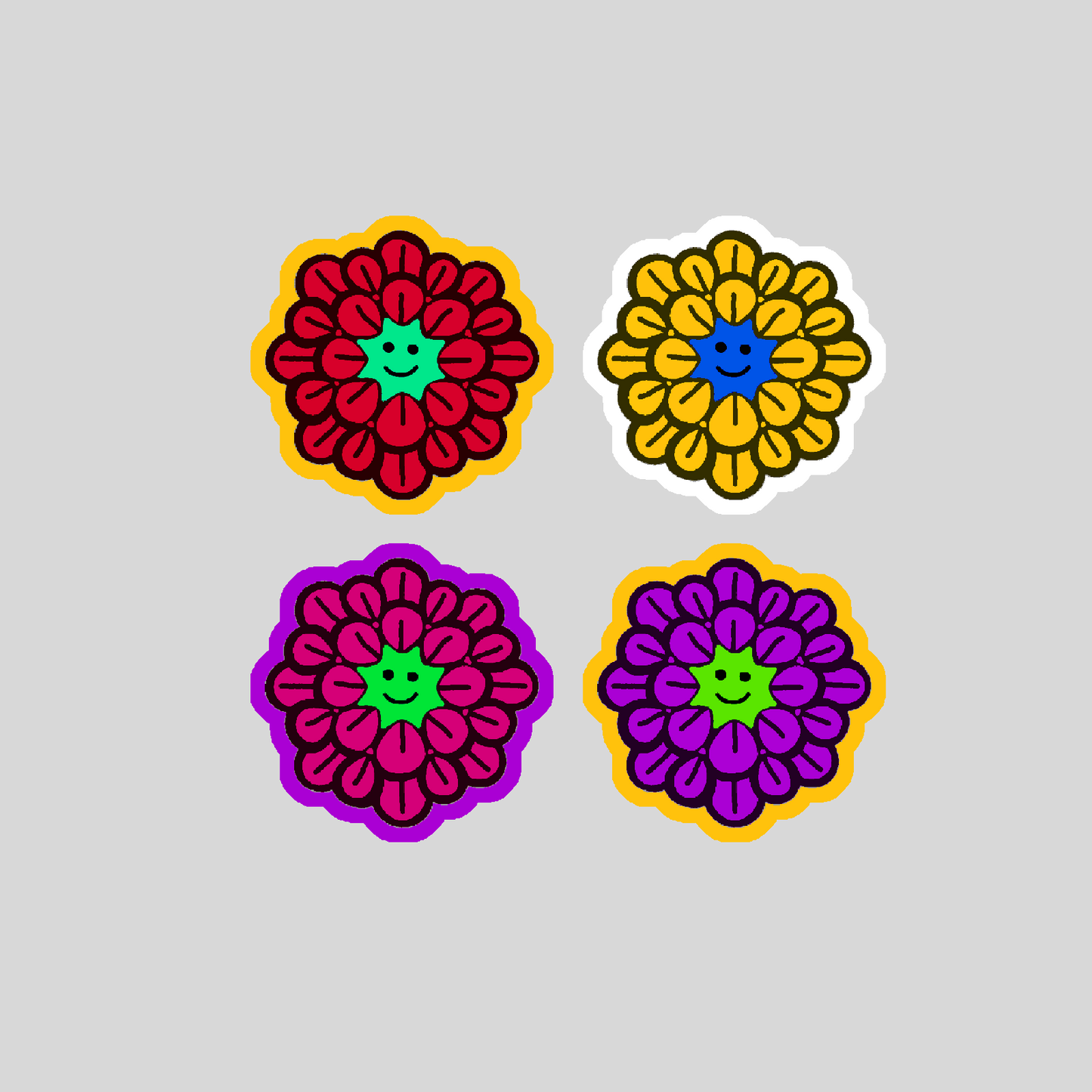 quatre flower power sticker